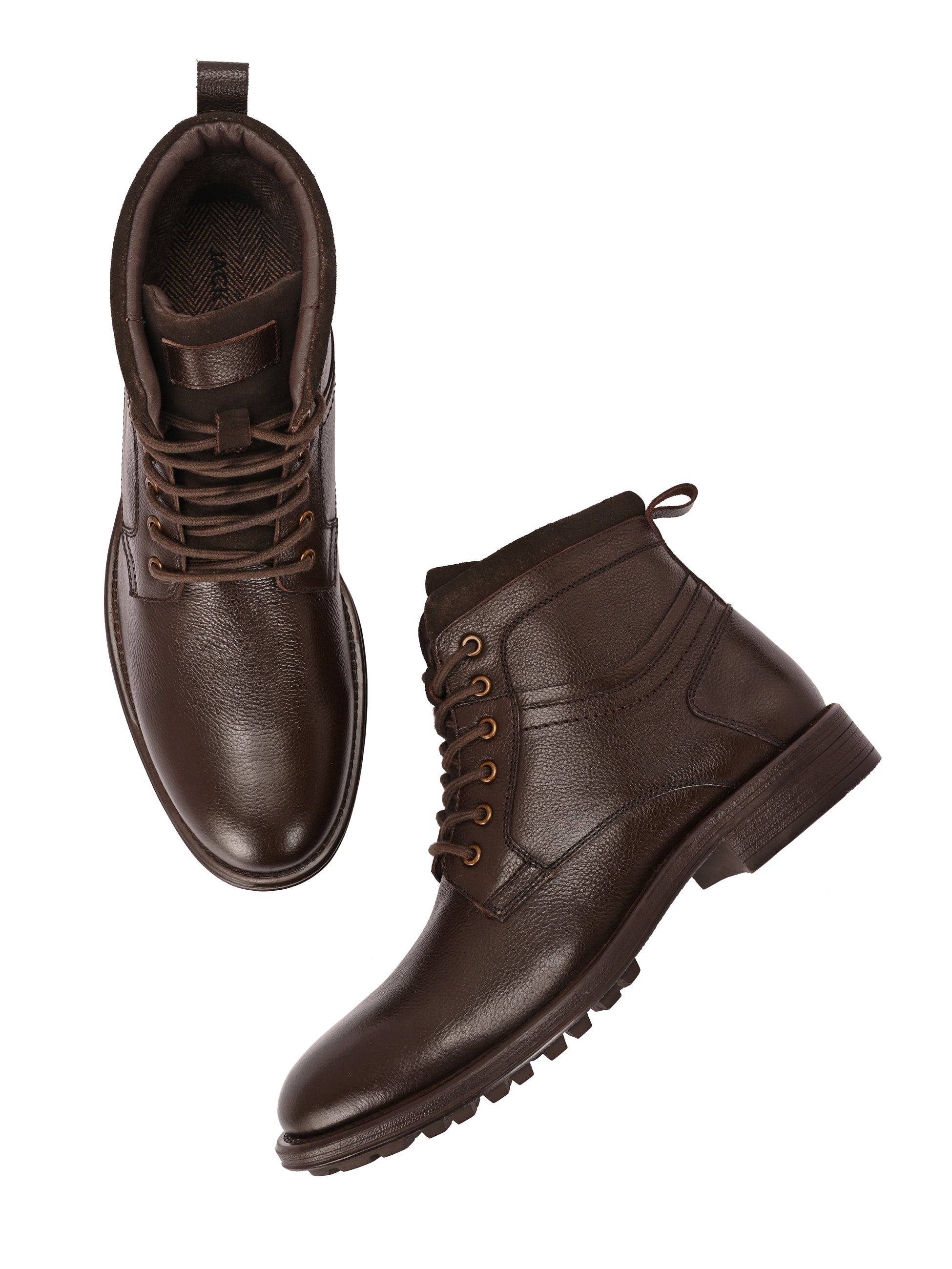 Brooks Lace-Up Boots – Dark Brown